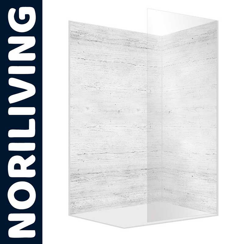 NORILIVING Duschwand in Betonoptik, freistehend