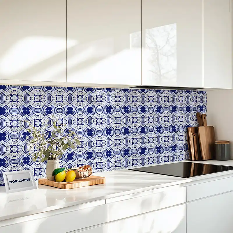 Fliesenspiegel Alu Fliesen blau 464