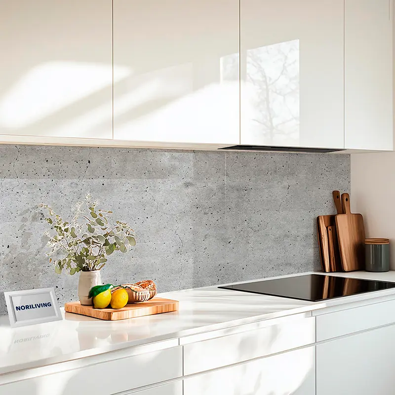 Fliesenspiegel Alu Alte graue etwas schmuddelige Betonwand 195 schwarz-weiß