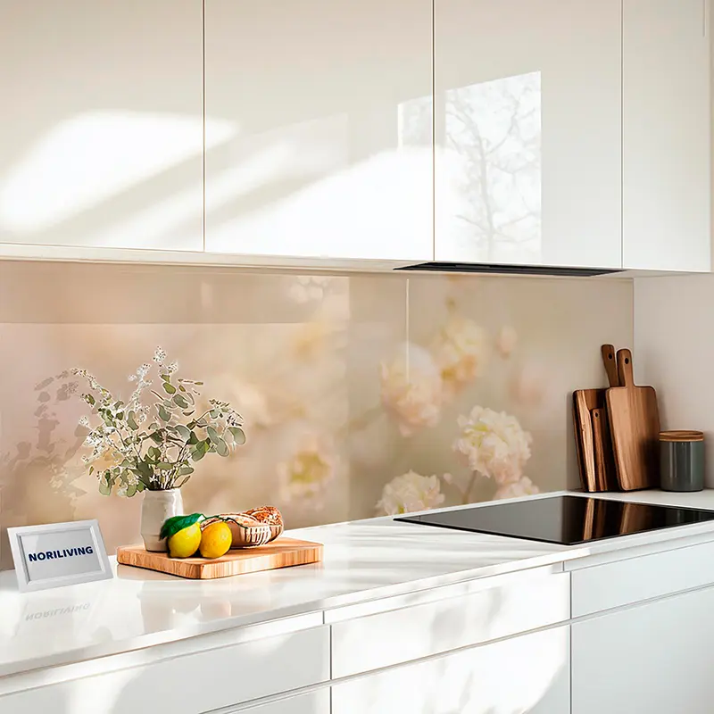 Küchenrückwand Alu Zartrosane Blüten 402