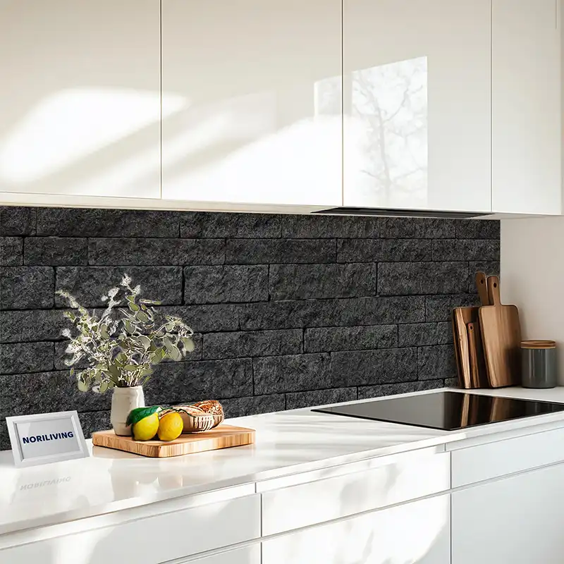 Fliesenspiegel Alu Steinwand dunkelgrau 430c Fliesenspiegel Alu Steinwand dunkelgrau 430c