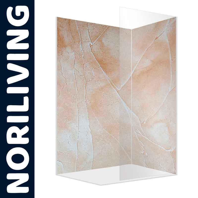 Eck-Duschwand in Marmoroptik von Noriliving