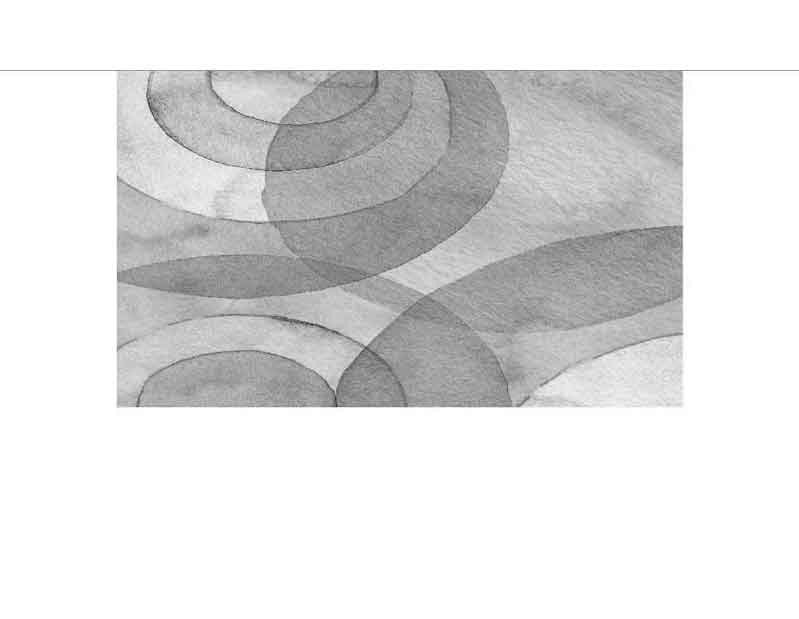 Abstrakte Kunst mit grauen Kreisen und sanften Übergängen in Aquarellstil