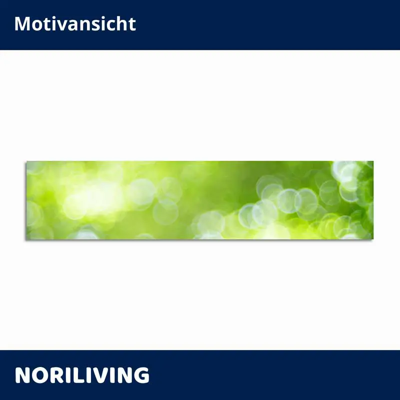 Panoramabild mit grünem Bokeh-Effekt auf Leinwand