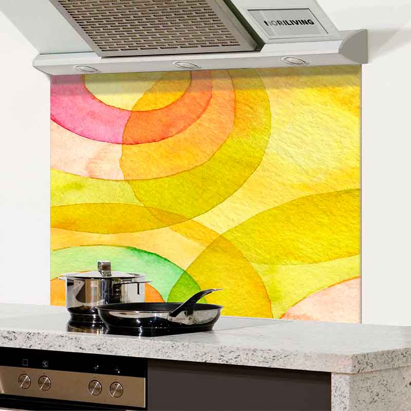 Spritzschutz Küche - Herd Alu abstrakte Aquarellkreise 407