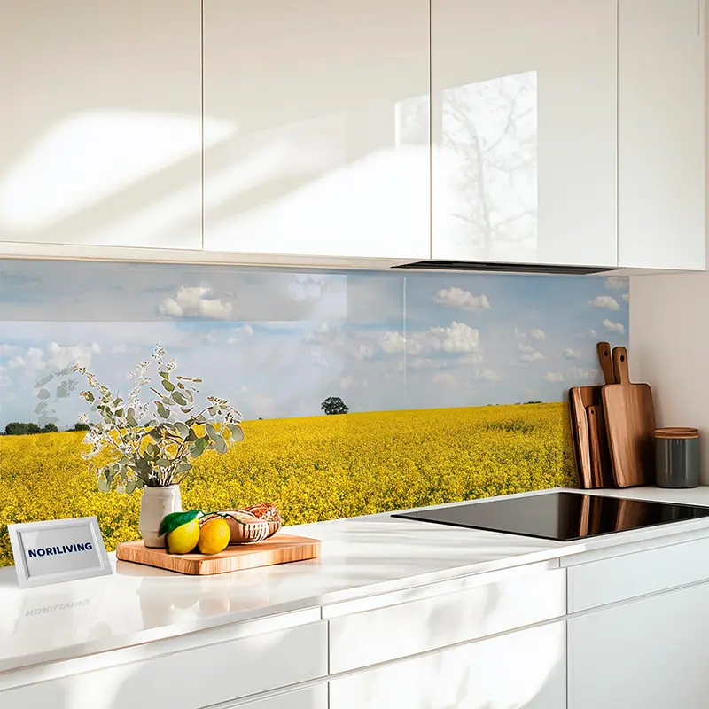 Fliesenspiegel Alu Rapsfeld bei blauem Himmel 981