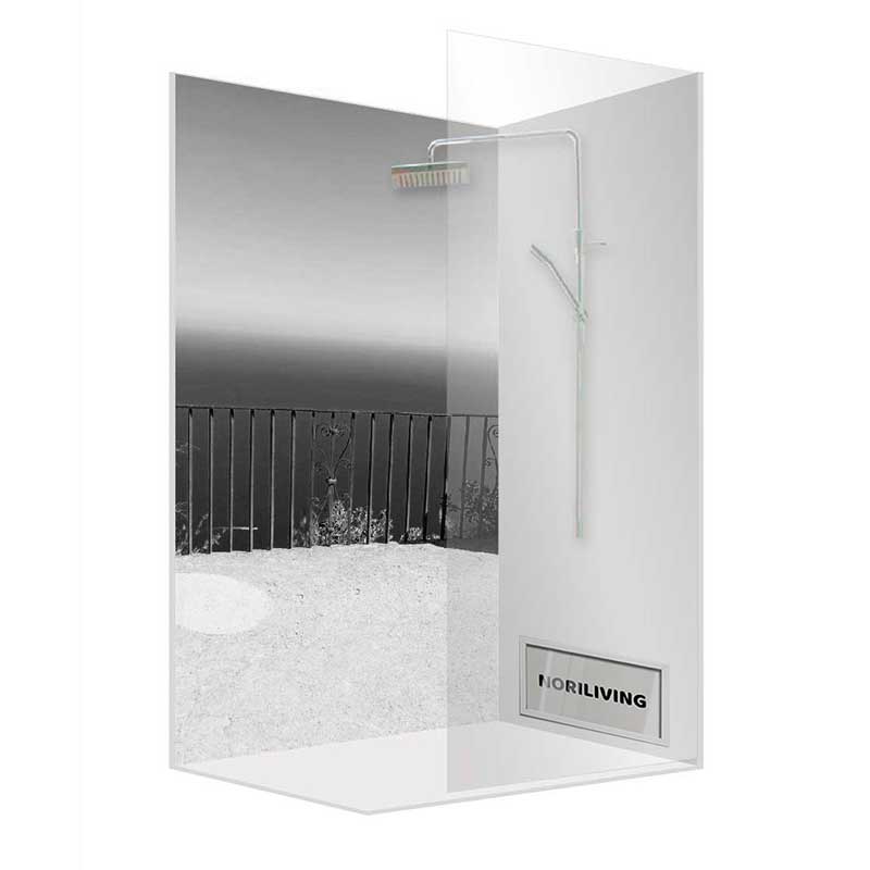 Elegante Duschwand mit Meerblick und modernem Design