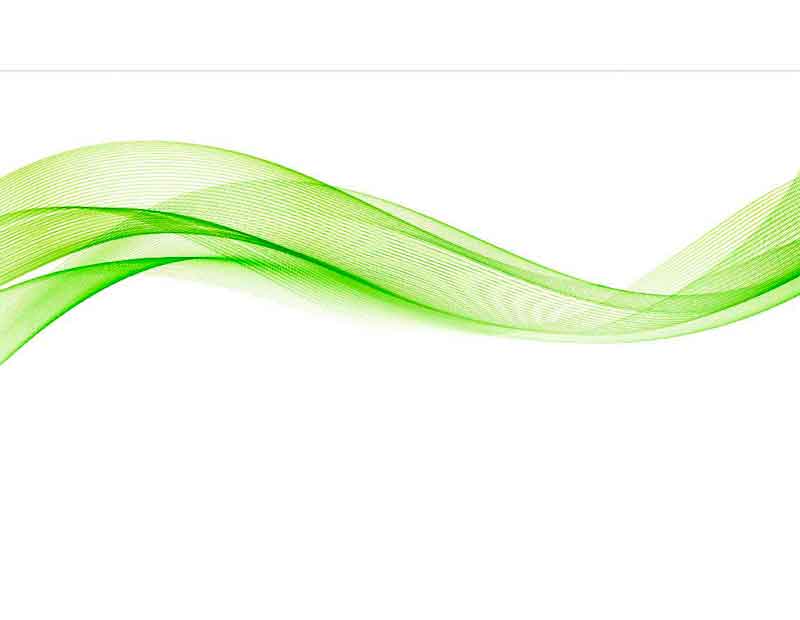 Grüne Wellenlinie auf weißem Hintergrund, abstraktes Design