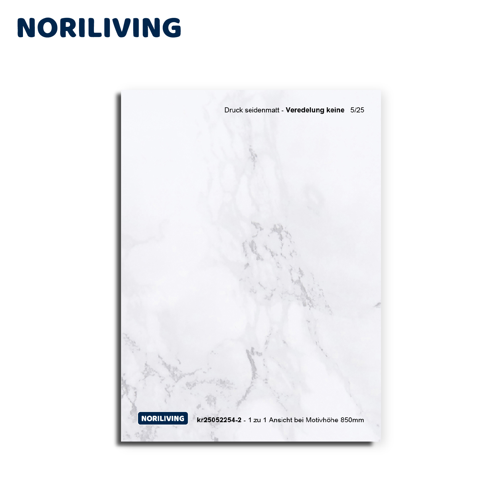 Seidenmattes Druckmuster von NORILIVING ohne Veredelung, Musterhöhe 850 mm