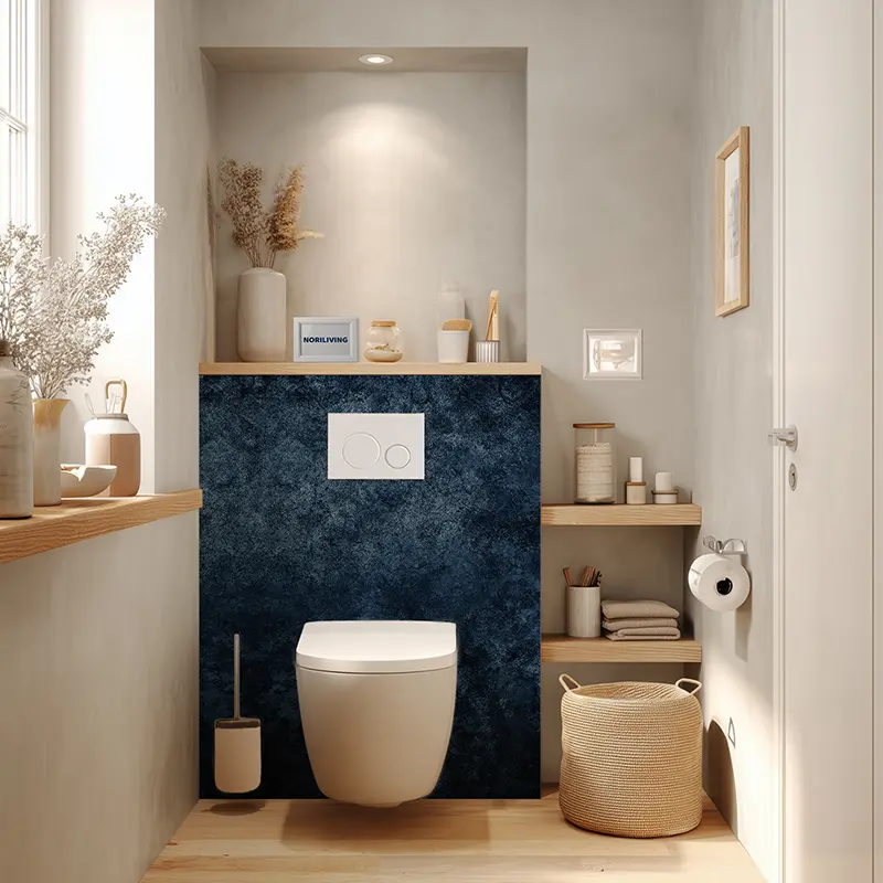 Toilettenrückwand Alu dunkelblaue mystische Wandstruktur 136