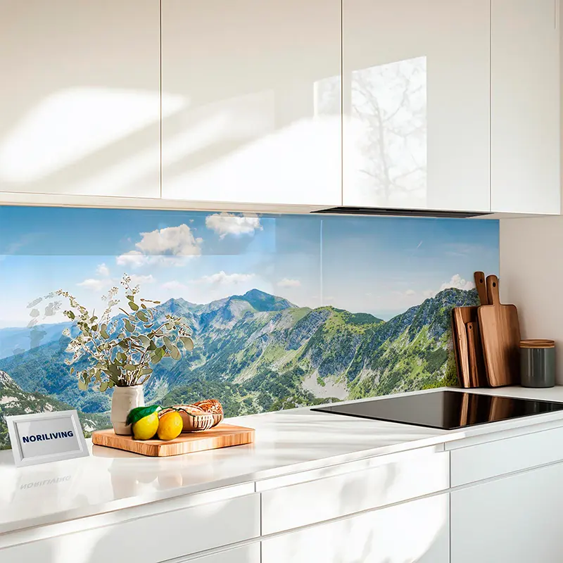 Küchenrückwand Glas mit Alpen-Bergpanorama