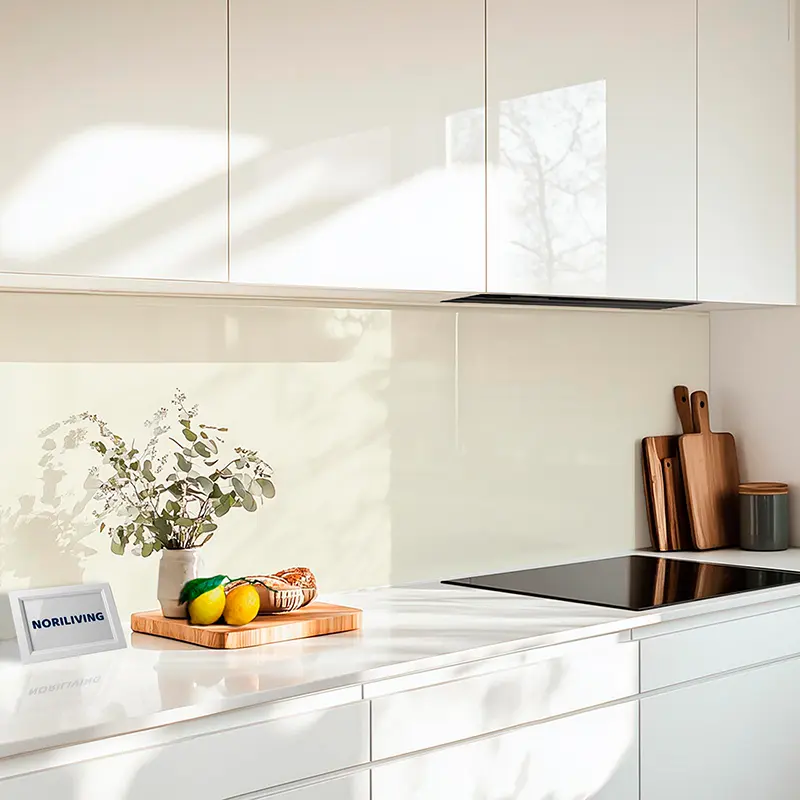 Küchenrückwand Alu 1-4 teilig Unifarbe gedrucktes Weiß 2323