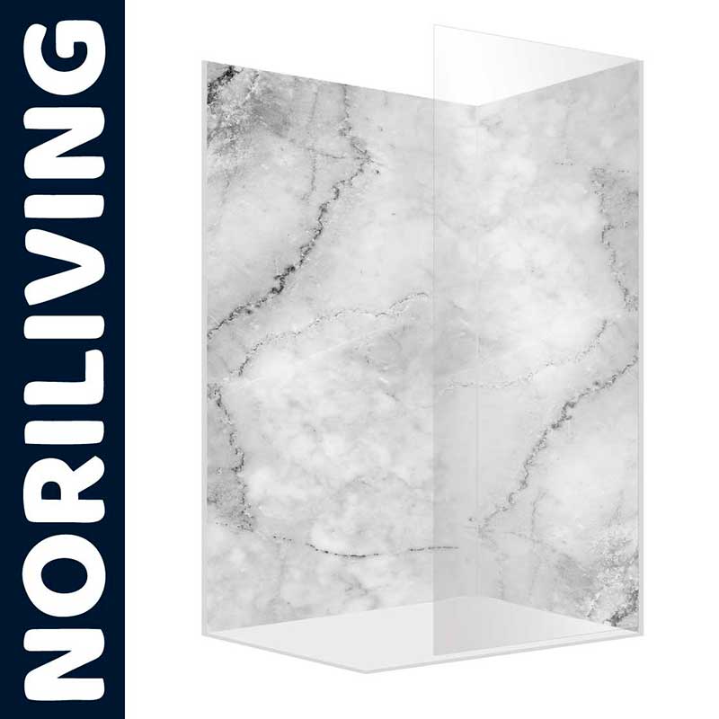 Elegante Duschwand von Noriliving mit modernem Marmor-Look