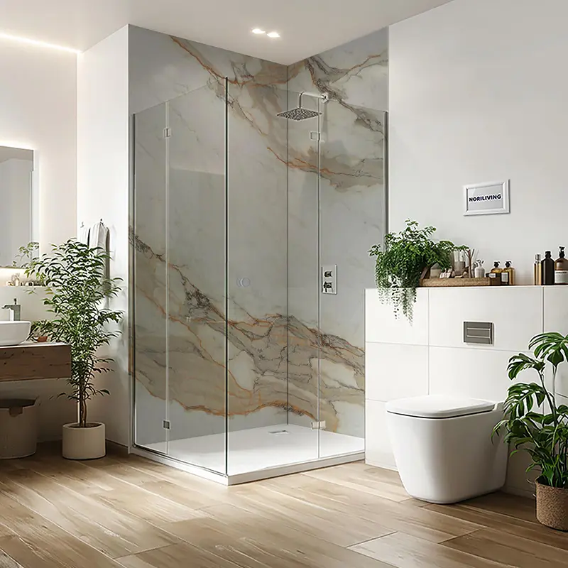 Duschrückwand Einzel | Ecke | Nische | Alu Marmor beige 117