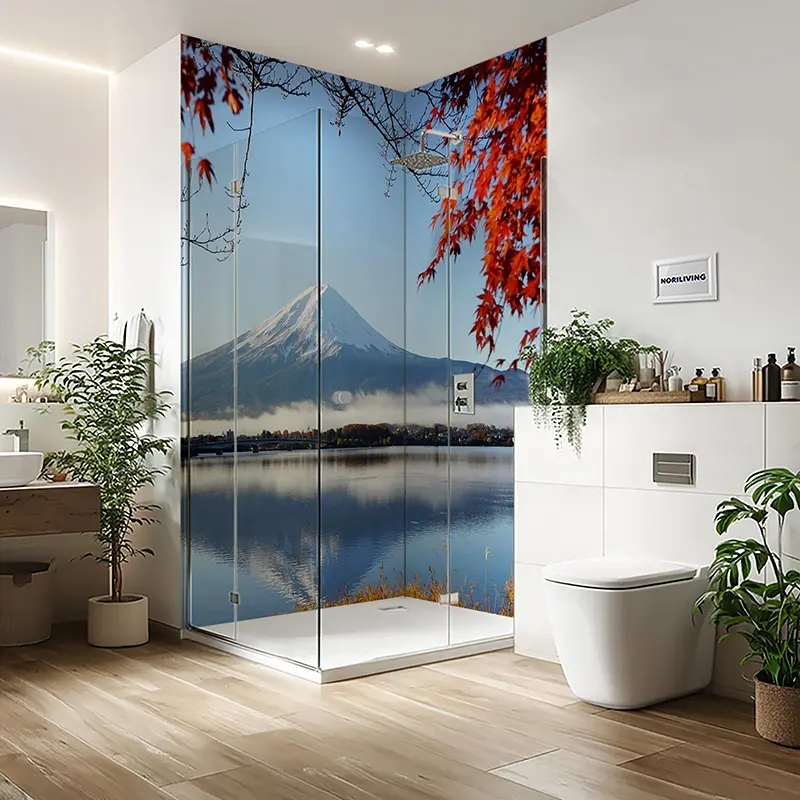 Duschrückwand Einzel | Ecke | Nische | Alu Berg Fuji am See 560