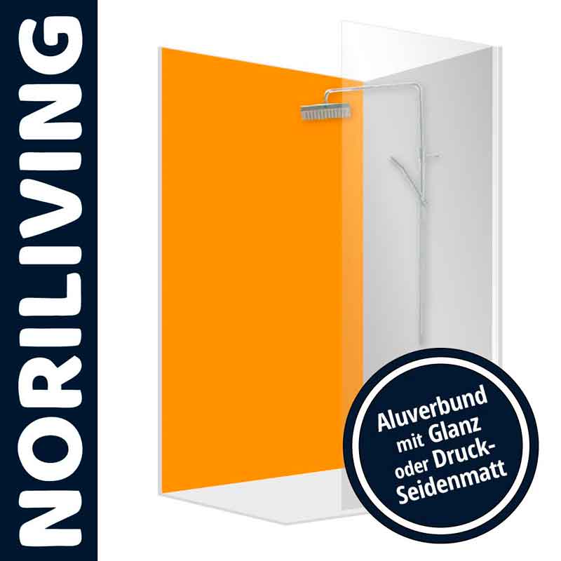 Duschabtrennung von NoriLiving mit Aluverbund und glänzender Oberfläche