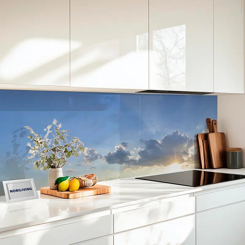 Küchenrückwand Alu Himmel und Wolken Sonnenlicht am Abend 426