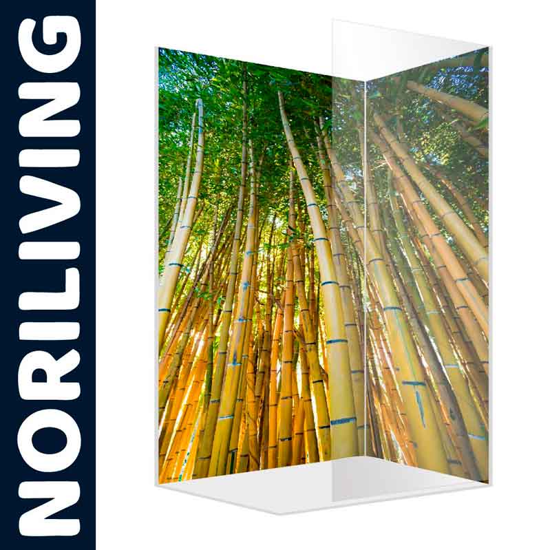 Duschtrennwand mit Bambuswald-Motiv von NoriLiving