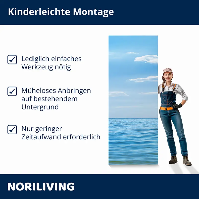 Wandbild Meermotiv, mühelose und schnelle Montage