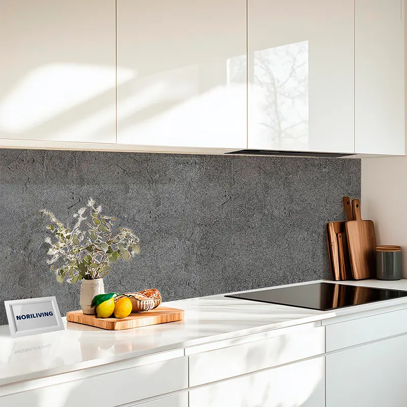 Küchenrückwand Glas Beton Stein Rohputz 453 schwarz-weiß