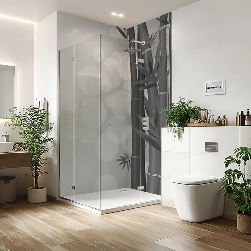 Duschrückwand Aluverbund Bambus 664 schwarz-weiß