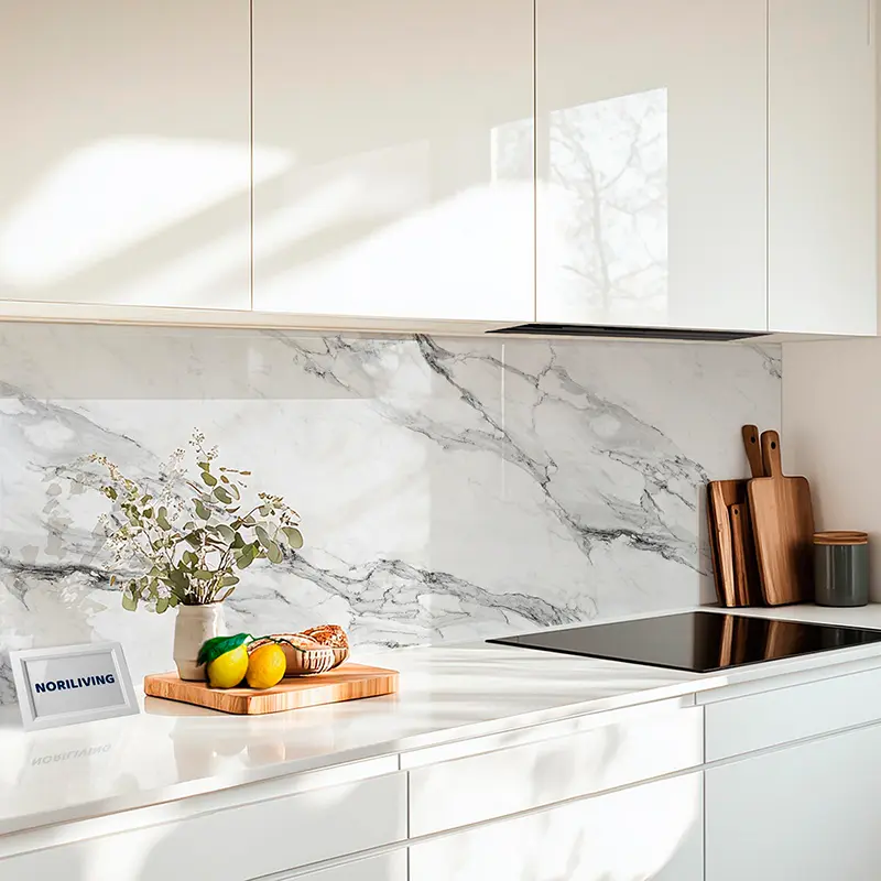 Küchenrückwand Alu Marmor mittelgrau 117b