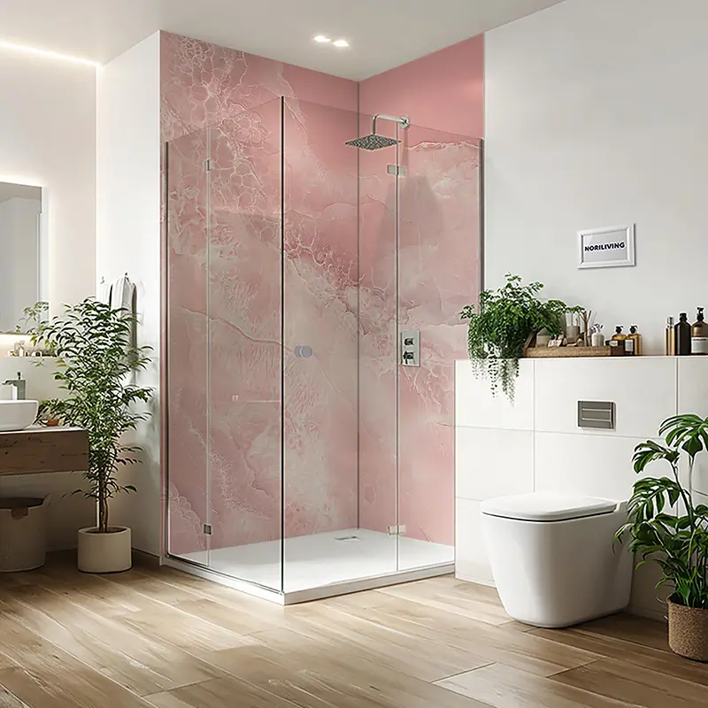 Duschrückwand Einzel | Ecke | Nische | Alu Marmor altrosa 047