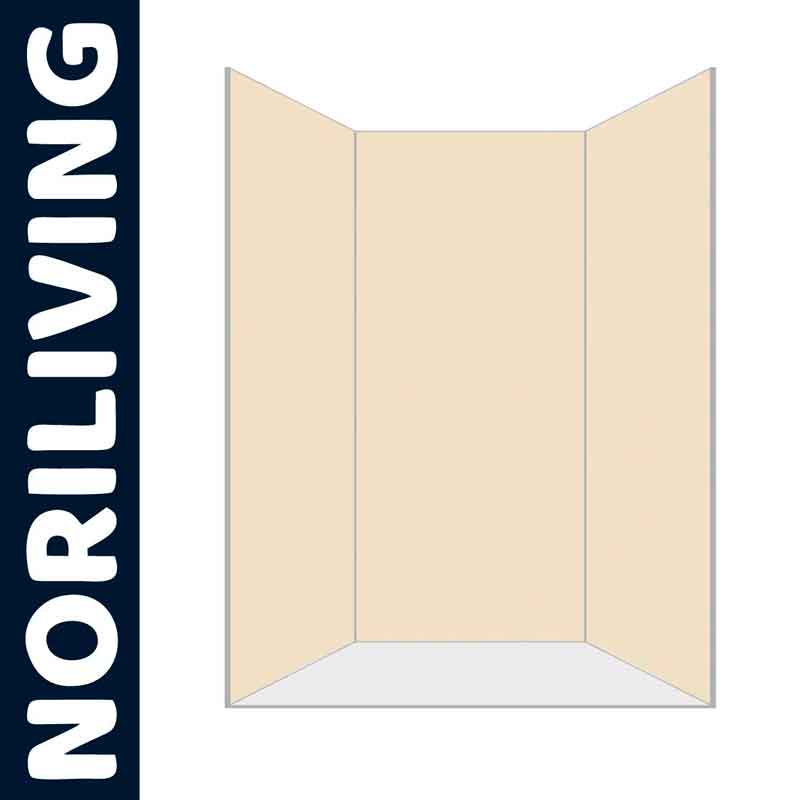 Illustration einer beigen Sichtschutzwand von Noriliving