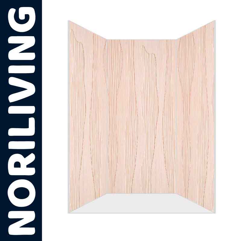 Dekorativer Raumteiler mit Holzmaserung von Noriliving, ideal für moderne Inneneinrichtung