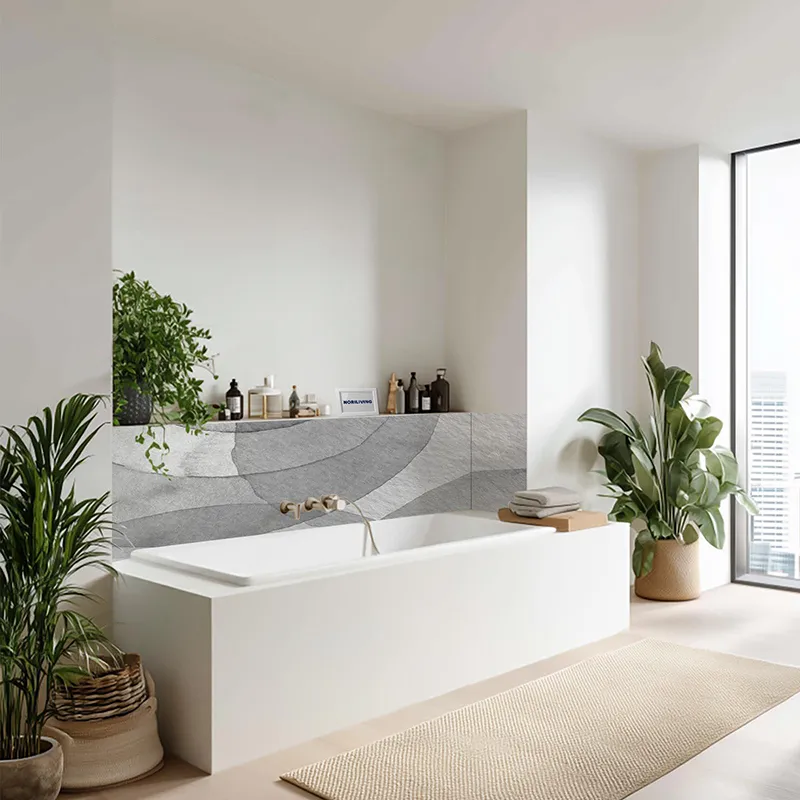 Badrückwand Alu abstrakte Aquarellkreise 407 schwarz-weiß