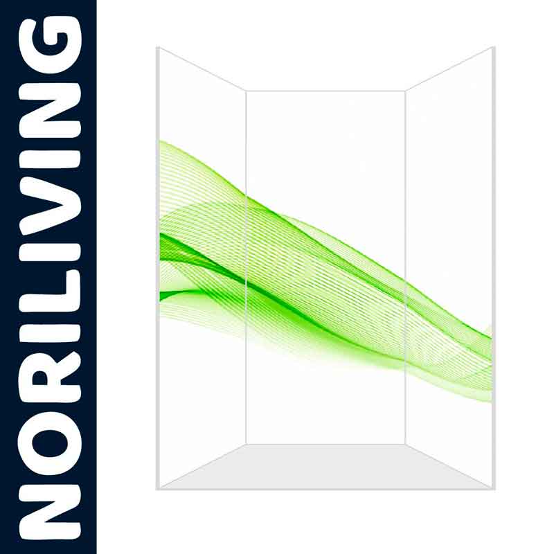 Elegante Trennwand mit grünem Wellenmuster von NORILIVING Trennwand mit grünem Wellenmuster von NORILIVING in modernem Design