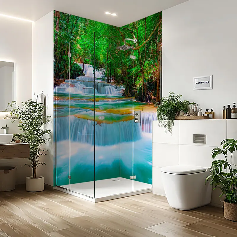 Duschrückwand Einzel | Ecke | Nische | Alu Wasserfall Stufen 404