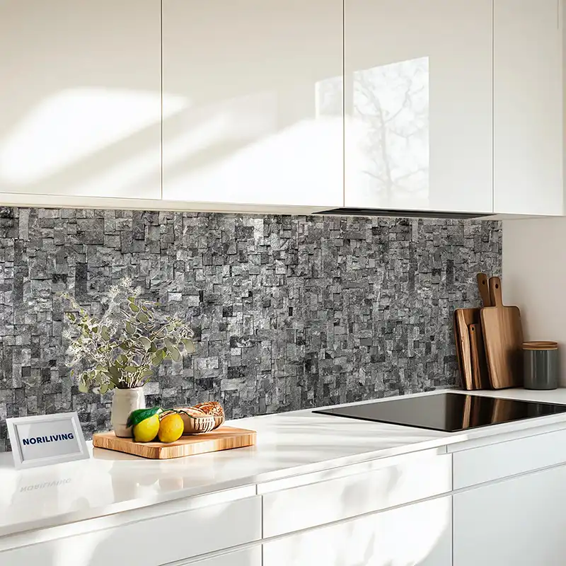 Fliesenspiegel Alu Steinwand Mosaik mittelgrau 209b Fliesenspiegel Alu Steinwand Mosaik mittelgrau 209b