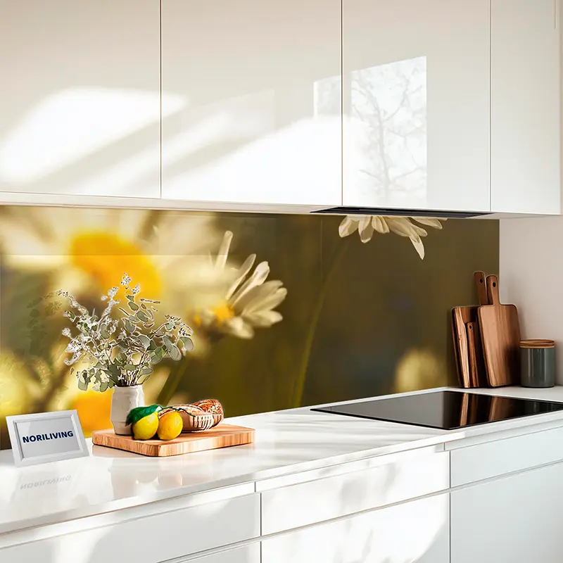 Fliesenspiegel Alu Sommerliche Margeritenwiese bei Sonnenlicht 748