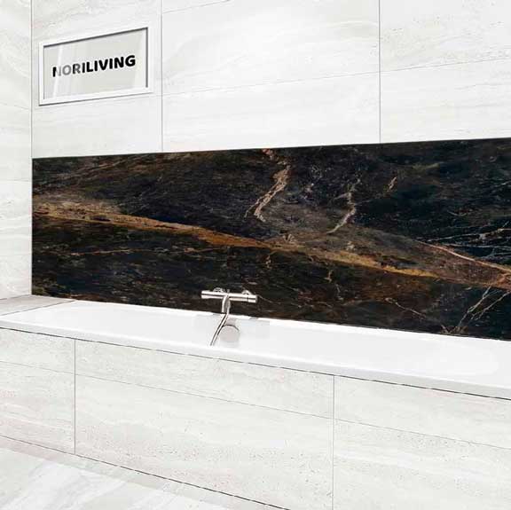 Badrückwand Alu Marmor beige - dunkelgrau 013