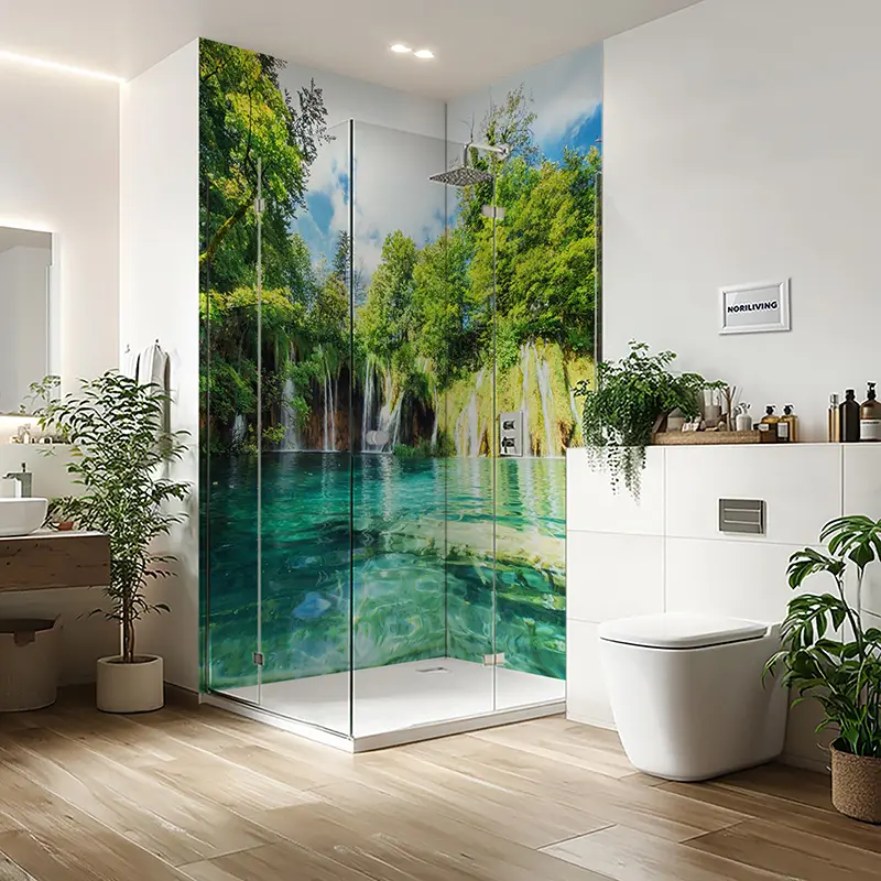 Duschrückwand Einzel | Ecke | Nische | Alu Wasserfall im Nationalpark Plitvice Kroatien 621