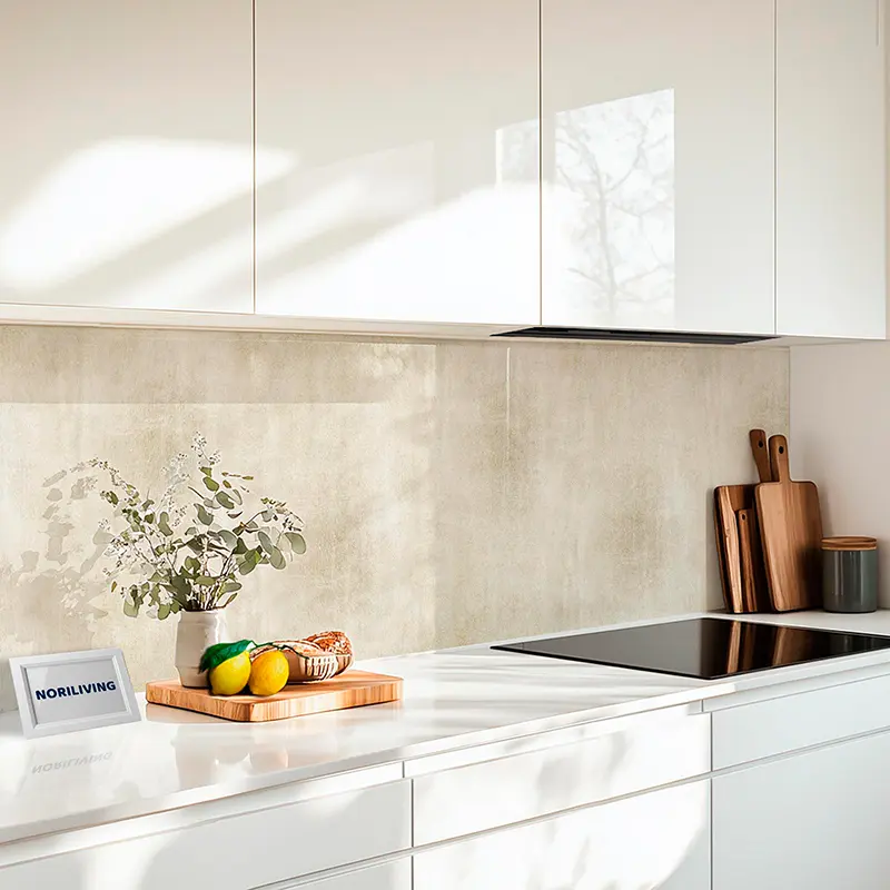 Küchenrückwand Alu verkratzte Steinmauer beige 283