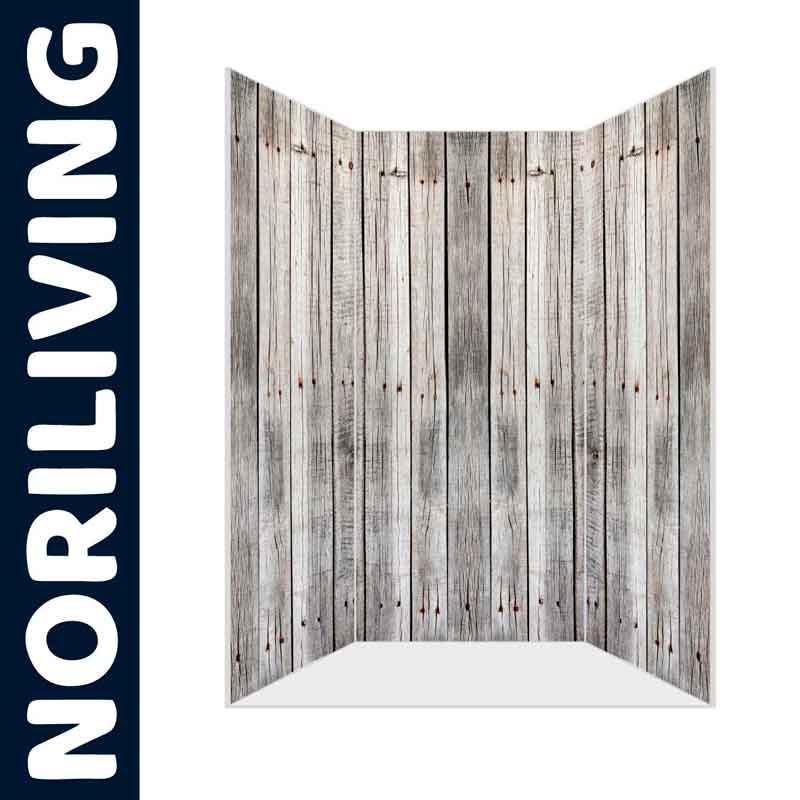 Holzoptik-Raumteiler von Noriliving mit dreiteiligem Design