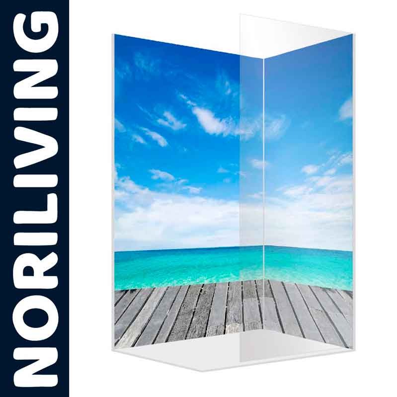 Noriliving Duschwand mit Strandmotiv Duschwand mit Strandmotiv und klarem Himmel von Noriliving