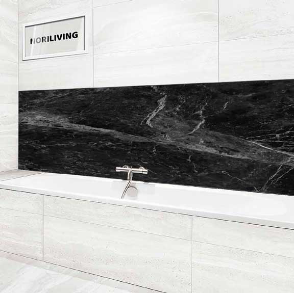 Badrückwand Alu Marmor beige - dunkelgrau 013 schwarz-weiß