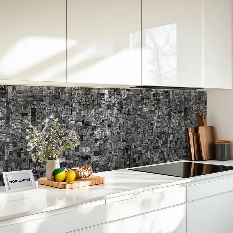 Fliesenspiegel Alu Steinwand Mosaik dunkelgrau 209c