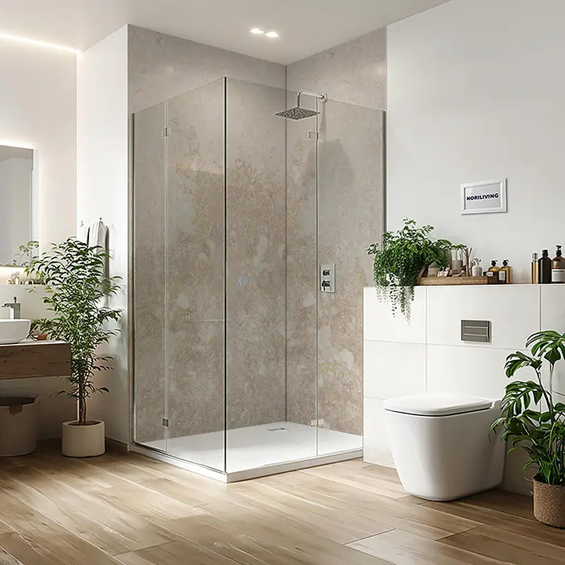 Duschrückwand Einzel | Ecke | Nische | Alu Marmor hell beige 527