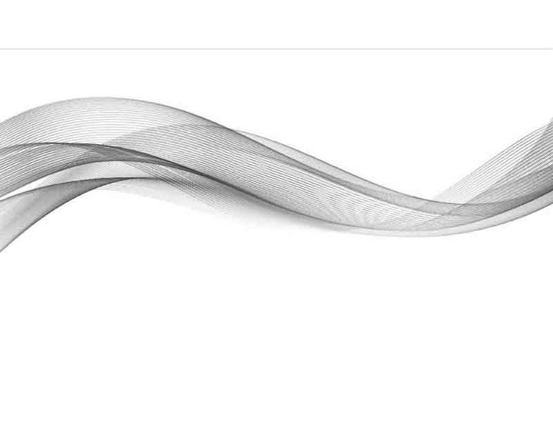 Schwarze, abstrakte Wellenlinie auf weißem Hintergrund, die sich sanft wellt