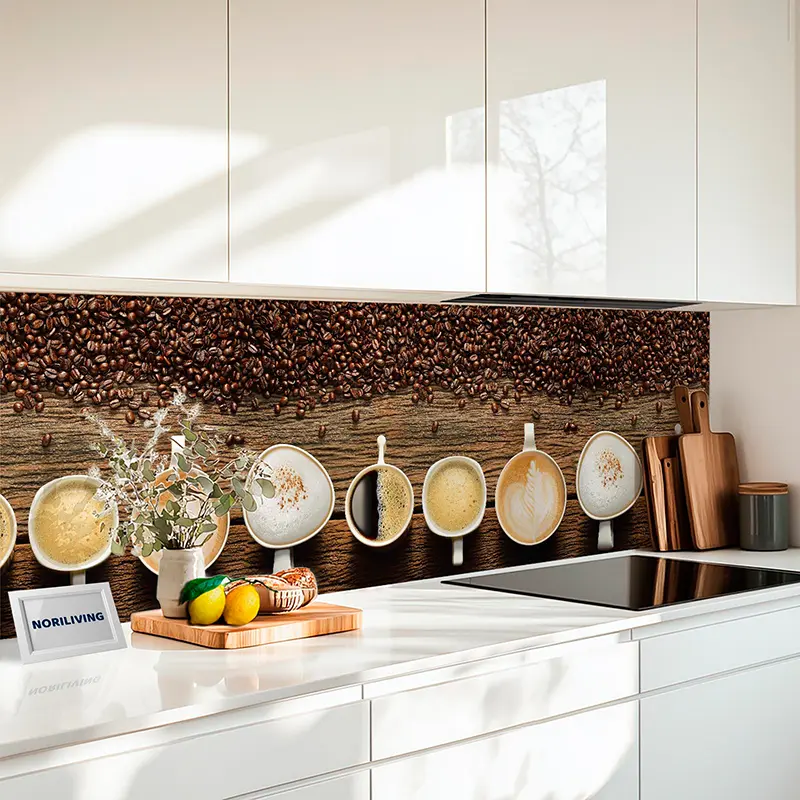 Küchenrückwand Alu Kaffeebohnen und Kaffee 850