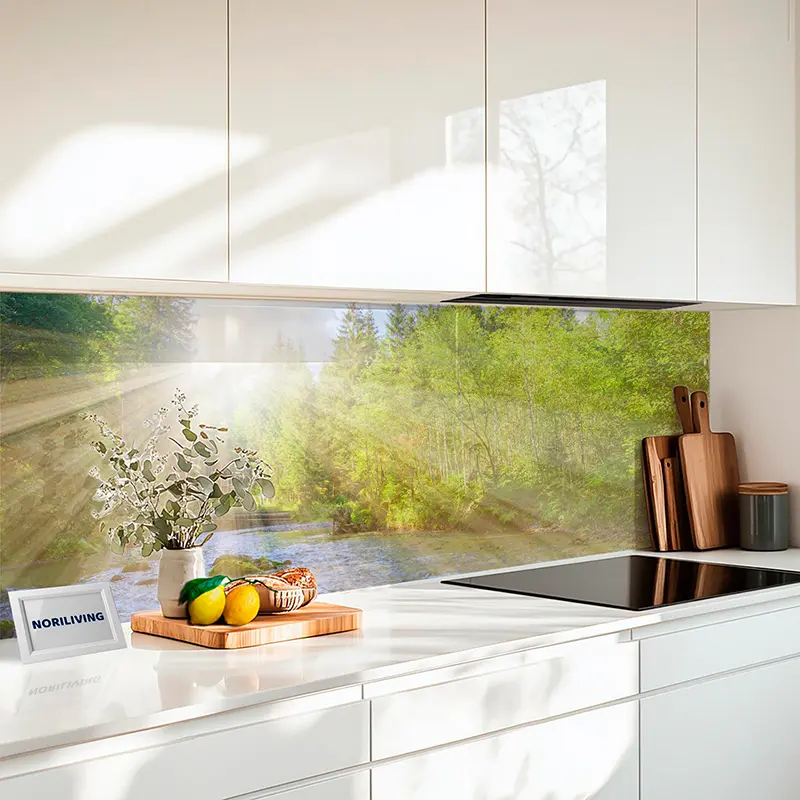 Küchenrückwand Alu Sonnenuntergang an der Loisach Bayern 726