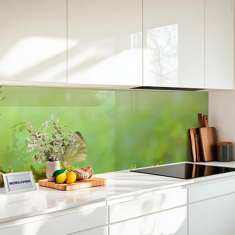 Küchenrückwand Alu Schmetterlinge auf Waldpflanzen 292