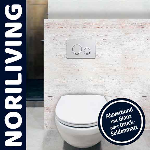 WC mit Aluverbund-Oberfläche in Glanz oder Druck-Seidenmatt von Noriliving