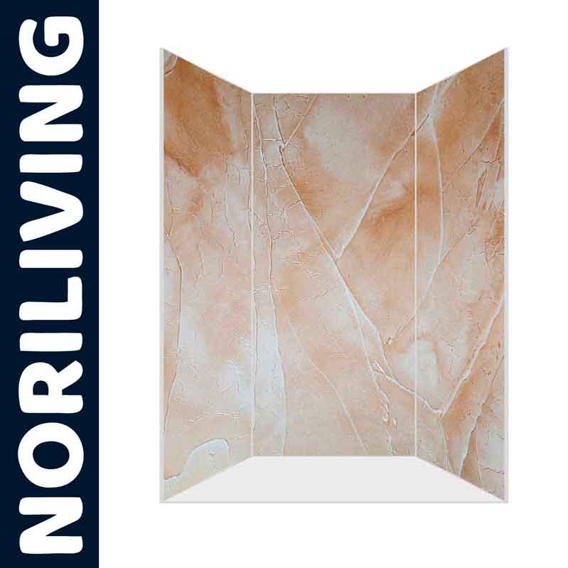 Duschwand-Set mit natürlichem Marmor-Design von Noriliving