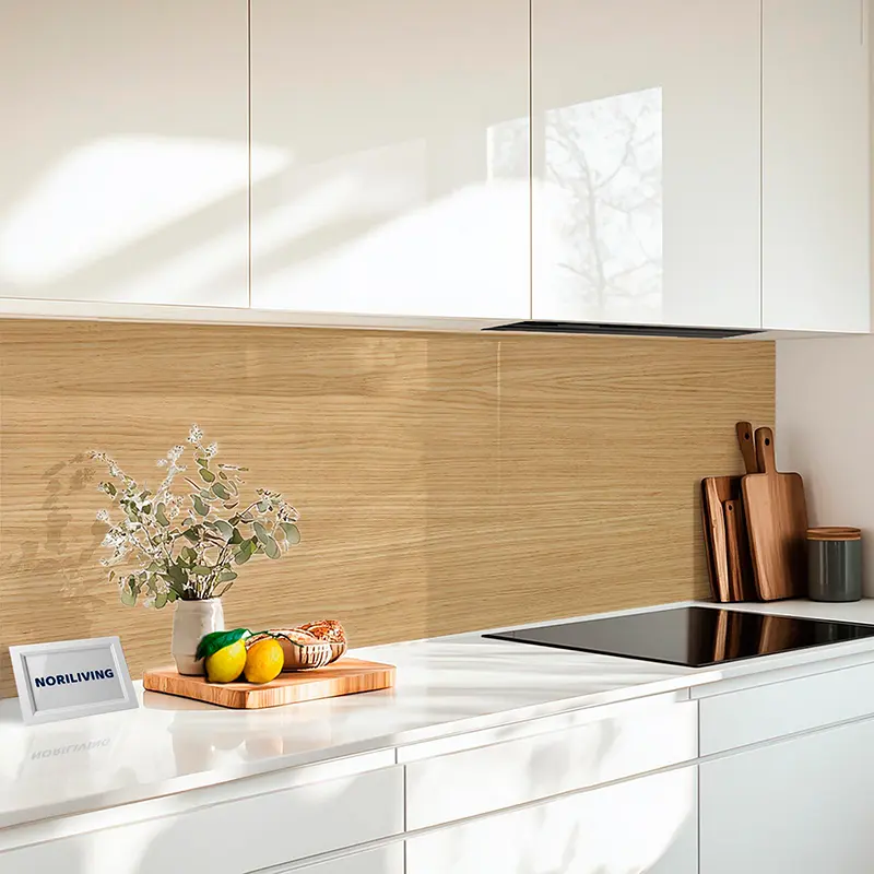 Fliesenspiegel Alu Helle Holzoberfläche in Eichenoptik 853