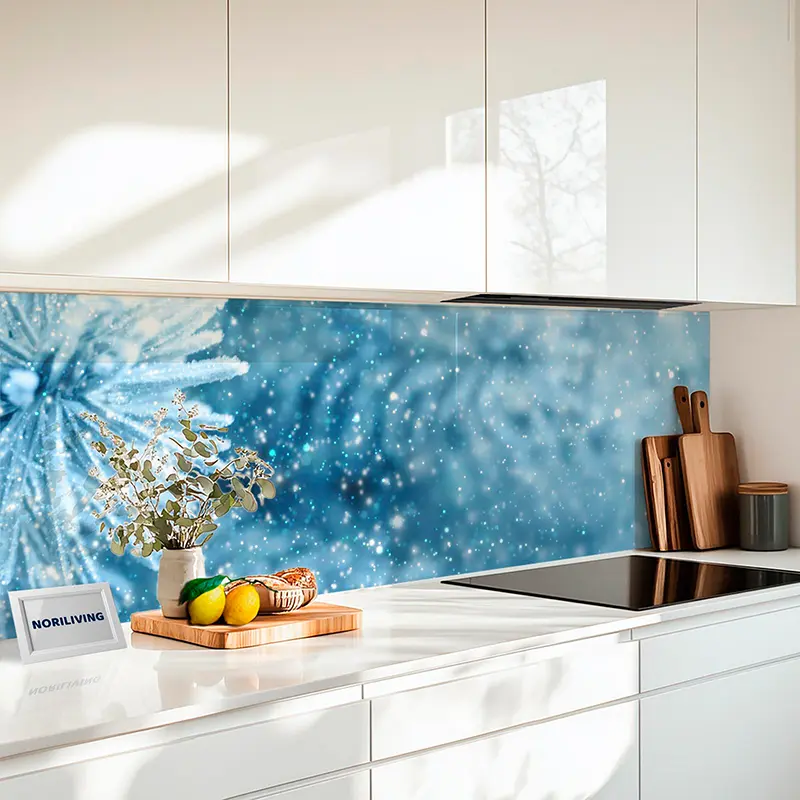 Küchenrückwand Alu Tannenzweige im Winter 419